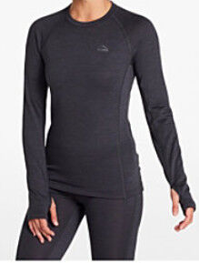 Giá tốt Black Wool Base Layer Long Sleeve Snug Fit Lớp cơ sở nhiệt trực tuyến