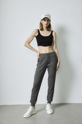 Goede prijs. Grijzige geribbeerde yoga draag gesneden workout tank 42in trekstreng jogger broek set online