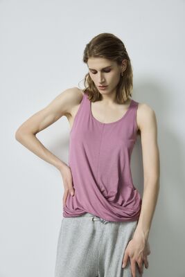 Good price Front Twisted Layering Vest Versatile Modal Vest Top Lattering Twist 21cm 22cm online