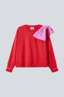 Ein guter Preis. Lebendiges rotes Baumwoll-Sweatshirt für Frauen Online