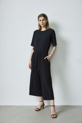 Ein guter Preis. Massivfarben schwarze Loungewear Jumpsuit XS - XL Größe Damen Pyjama Sets Online